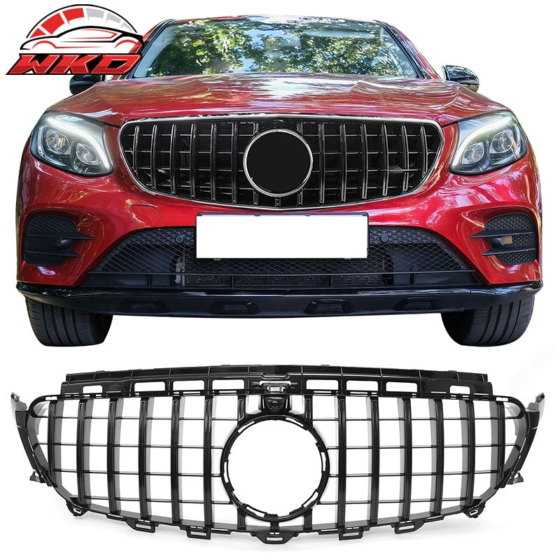 Wholesale 17-20 Benz E350 E400 E450 E43 GT Style Front Upper Grille Gloss Black ABS