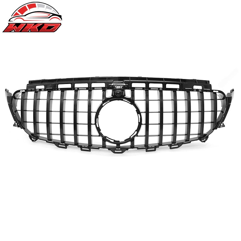 Fits 17-20 Benz E350 E400 E450 E43 GT Style Front Upper Grille Gloss Black ABS