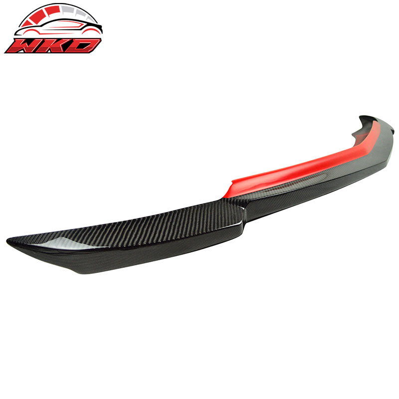 Fits 12-14 W204 Sedan IKON Style Front Bumper Lip Spoiler - Matte Carbon Fiber