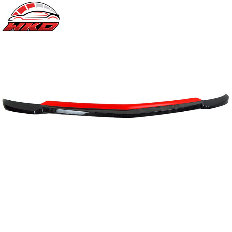 Fits 12-14 W204 Sedan IKON Style Front Bumper Lip Spoiler - Matte Carbon Fiber