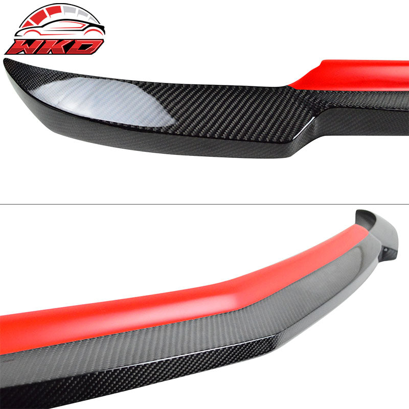 Fits 12-14 W204 Sedan IKON Style Front Bumper Lip Spoiler - Matte Carbon Fiber