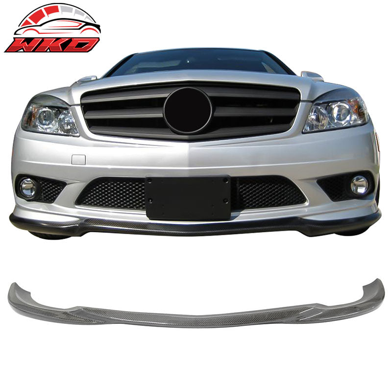 Fits 08-11 Benz C Class W204 Sedan AMG Matte Carbon Fiber (CF) Front Bumper Lip