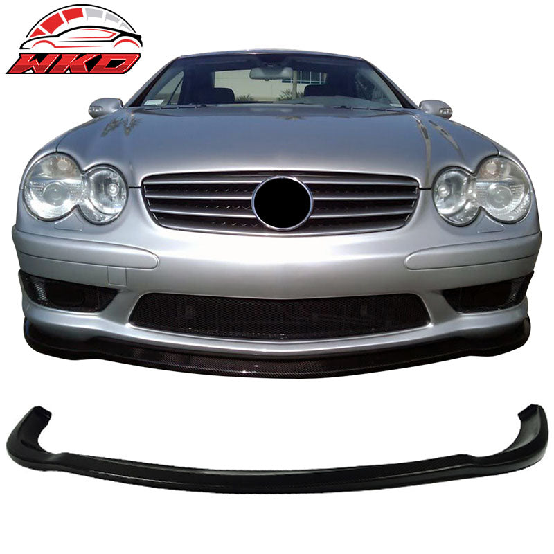 Fits 03-06 Benz SL Class R230 Front Bumper Lip Matte Carbon Fiber