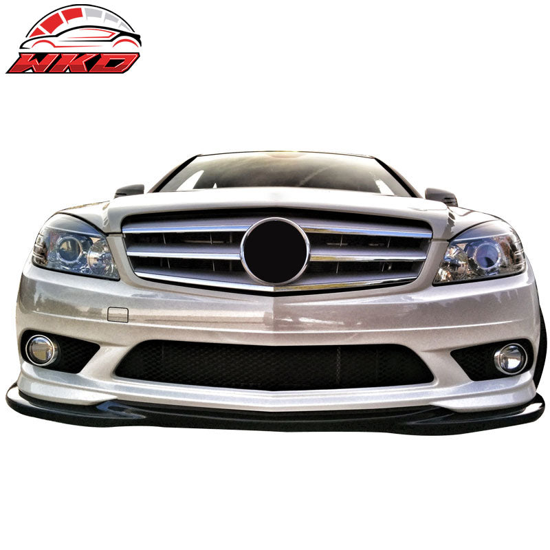 Fits 08-11 Mercedes Benz C Class W204 Sedan AMG Front Bumper Lip Matte Black FRP