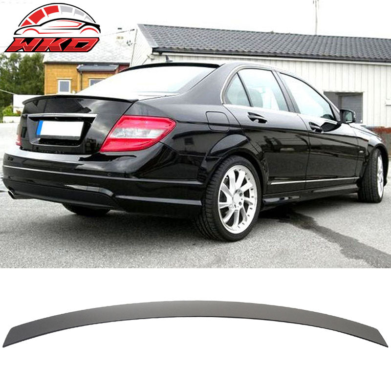 Fits 08-14 Benz C-Class W204 C204 Sedan OE Style Matte Black Rear Roof Spoiler