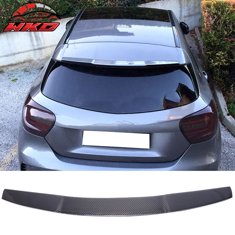 Fits 13-18 Benz W176 A Class IKON Style Carbon Fiber CF Rear Roof Window Spoiler