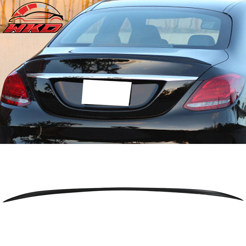 Fits 15-21 Benz W205 C Class Sedan OE Style Rear Trunk Spoiler Lip ABS Unpainted