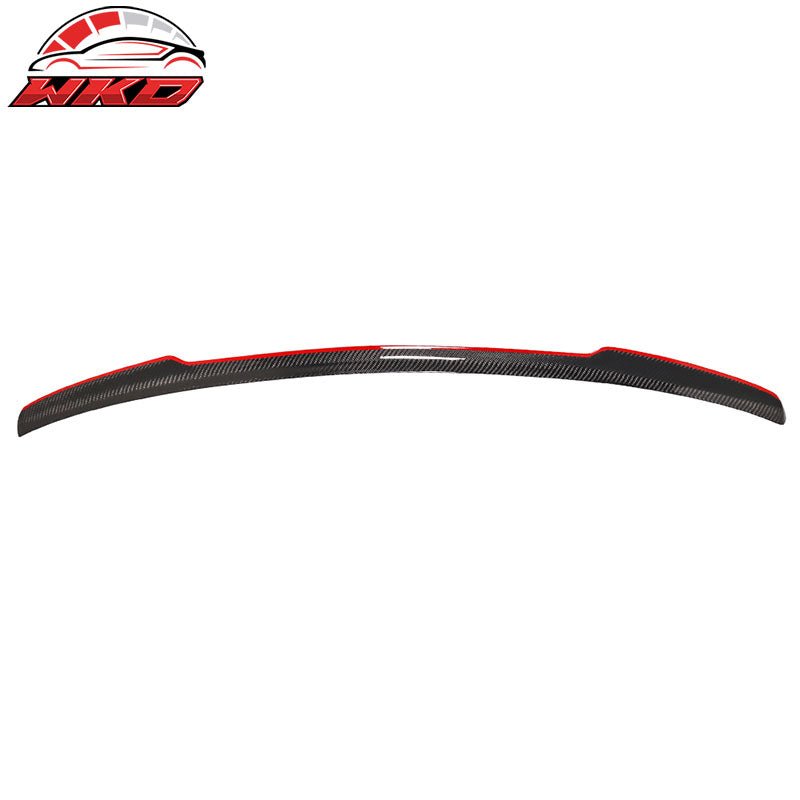 Fits 15-21 Benz W205 C Class Sedan V Style Matte Carbon Fiber Rear Trunk Spoiler