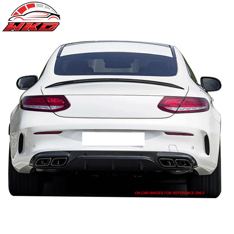Fits 15-21 Benz W205 C Class Coupe AMG Style Carbon Fiber CF Rear Trunk Spoiler