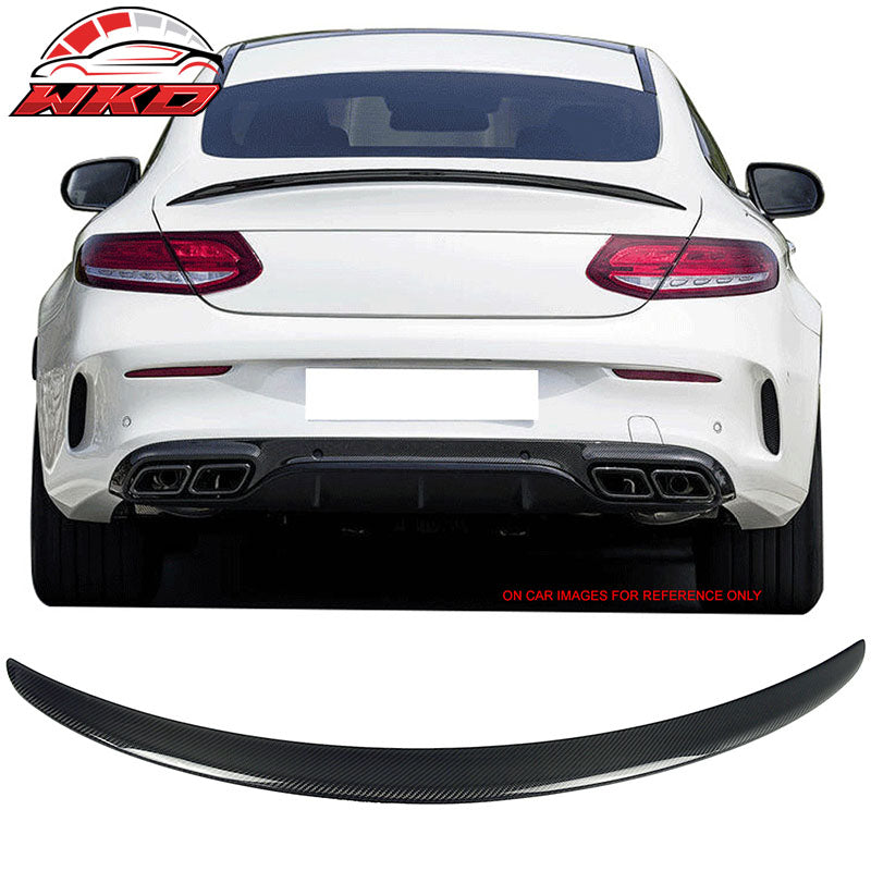 Fits 15-21 Benz W205 C Class Coupe AMG Style Carbon Fiber CF Rear Trunk Spoiler