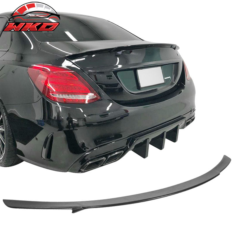 Fits 15-21 Benz W205 C Class Sedan B Style Rear Trunk Spoiler Wing ABS Unpainted