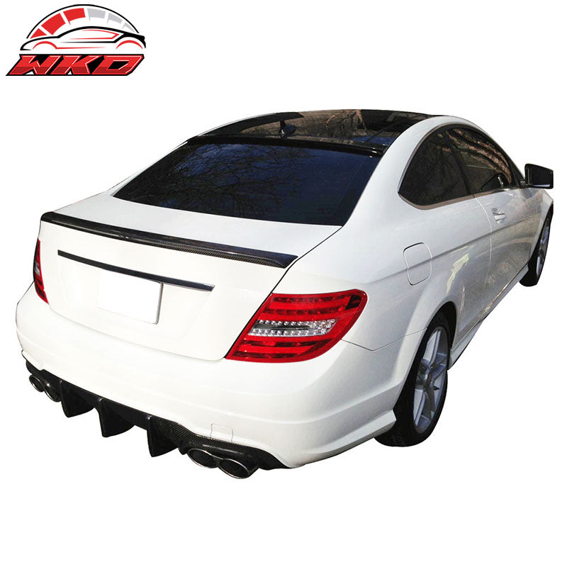 Fits 12-15 C-Class C204 Coupe OE Factory Style Roof Spoiler Matte Carbon Fiber