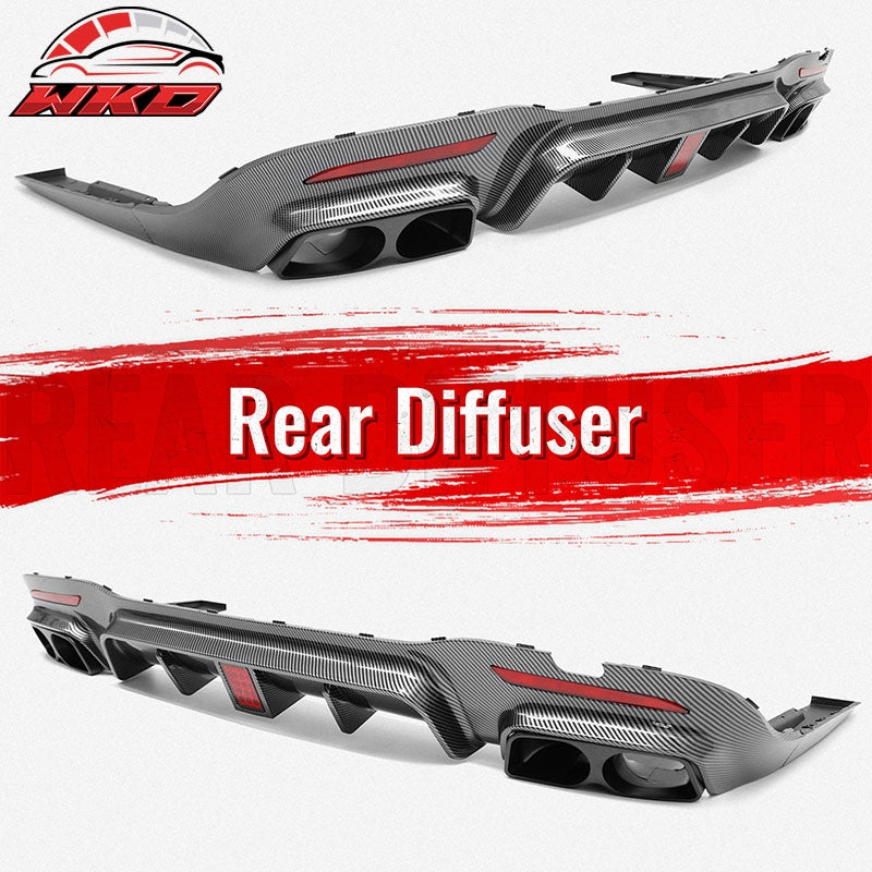 Wholesale 18-20 Benz S-Class W222 Carbon Fiber Print BS Style Rear Diffuser & Exhaust - Wikond Auto