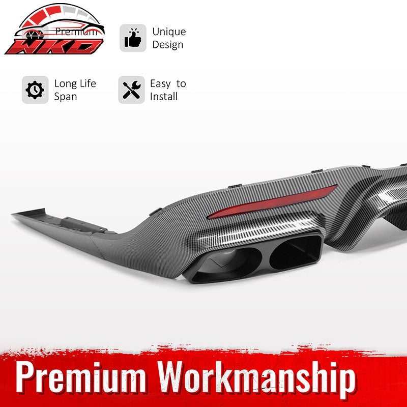 Wholesale 18-20 Benz S-Class W222 Carbon Fiber Print BS Style Rear Diffuser & Exhaust - Wikond Auto