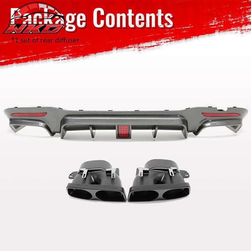 Wholesale 18-20 Benz S-Class W222 Carbon Fiber Print BS Style Rear Diffuser & Exhaust - Wikond Auto