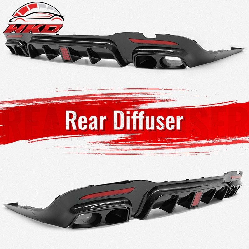 Wholesale 18-20 Benz S-Class W222 V222 Gloss Black BS Style Rear Diffuser & Exhaust - Wikond Auto