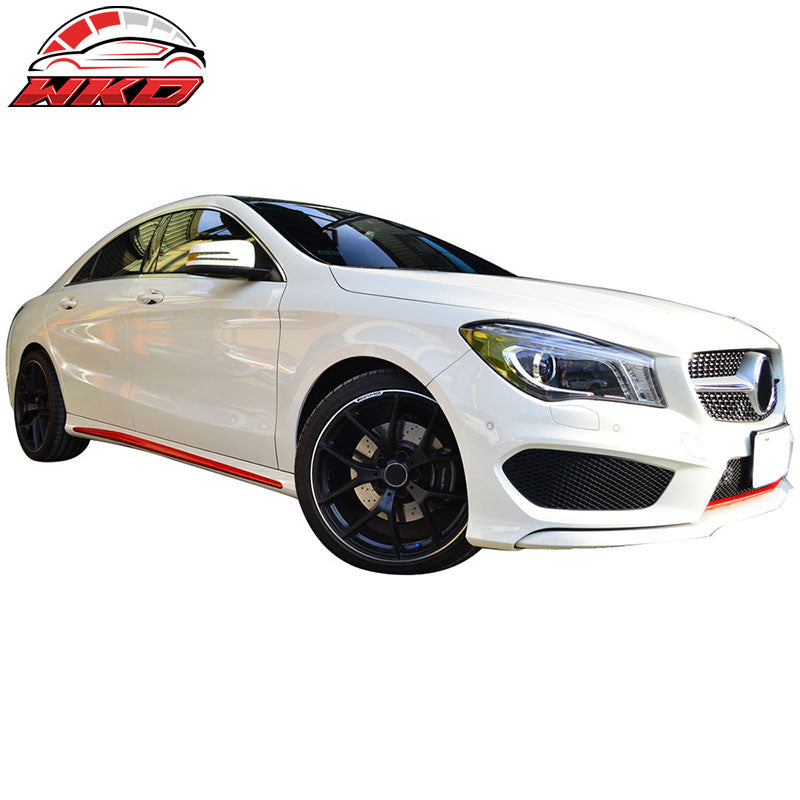 Fits 14-18 Benz CLA-Class C117 Painted Red Side Skirts Cover Extension - PP