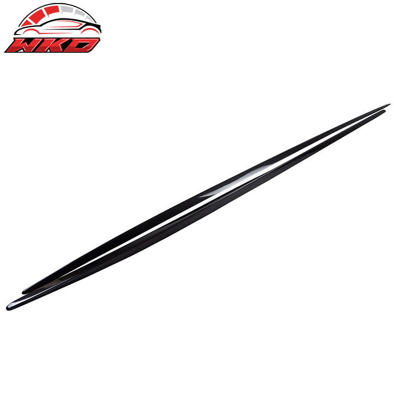 Fits 14-18 Benz CLA-Class C117 Side Skirts Extension Cover Matte Carbon Fiber