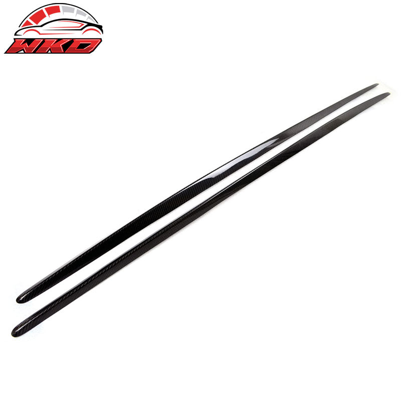 Fits 14-18 Benz CLA-Class C117 Side Skirts Extension Cover Matte Carbon Fiber