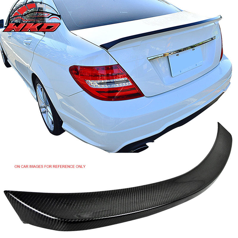 Fits 08-14 Benz C Class W204 Sedan IKON 2 Style Trunk Spoiler Matte Carbon Fiber