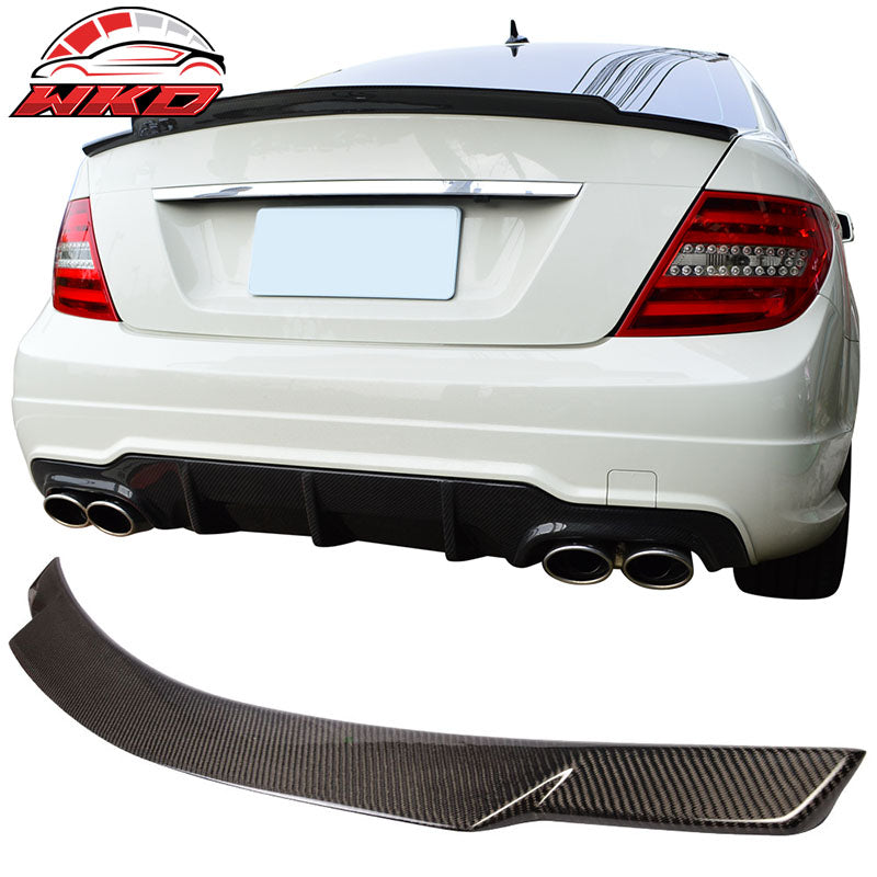 Fits 08-14 Benz C-Class W204 Sedan V Style Trunk Spoiler - Matte Carbon Fiber