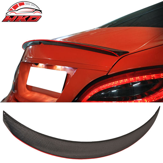 Wholesale 13-18 Benz CLA C117 Sedan P Style Red Line Trunk Spoiler Matte Carbon Fiber