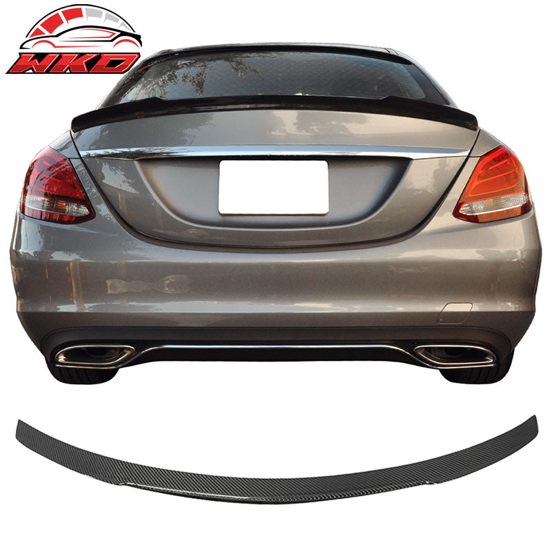 Fits 15-21 Benz W205 C Class V Matte Carbon Fiber Trunk Spoiler
