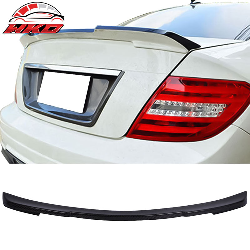 Fits 08-14 Benz C Class W204 Sedan Ikon Style Trunk Spoiler - Matte Carbon Fiber