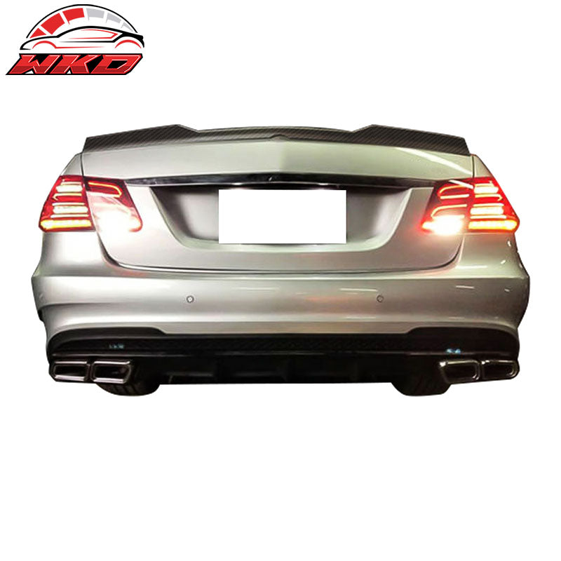 Fits 10-16 Benz E Class W212 Sedan V Style Trunk Spoiler - Matte Carbon Fiber
