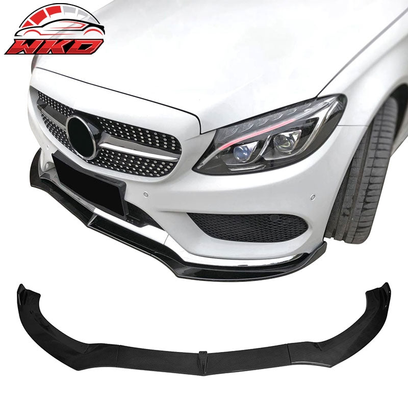 Wholesale 15-18 Benz W205 C-Class DP Front Bumper Lip Spoiler PP Carbon Fiber Print