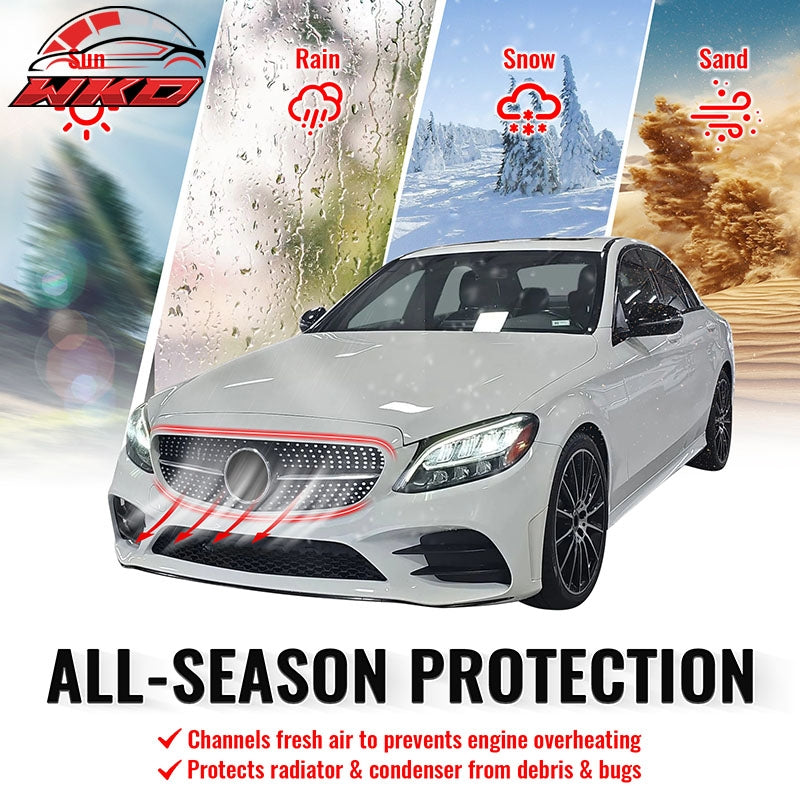 Wholesale 19-21 Benz W205 C300 C43 AMG Diamond Front Upper Grille Unpainted & Chrome - Wikond Auto