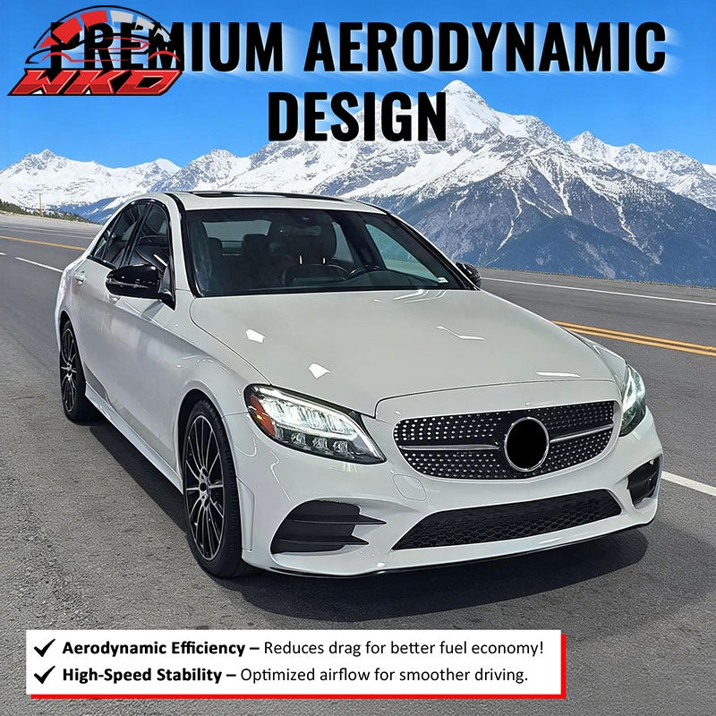 Wholesale 19-21 Benz W205 C300 C43 AMG Diamond Front Upper Grille Unpainted & Chrome - Wikond Auto