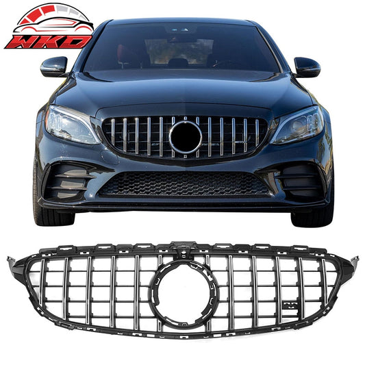 Wholesale 19-21 Benz W205 C300 C43 AMG GT Style Front Upper Grille Unpainted + Chrome - Wikond Auto