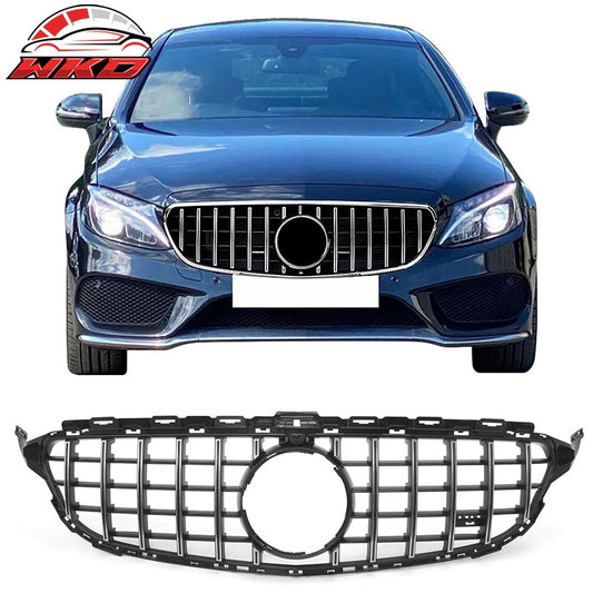 Wholesale 15-18 Benz W205 C350e C450 AMG GT Style Upper Grille Unpainted & Chrome ABS - Wikond Auto