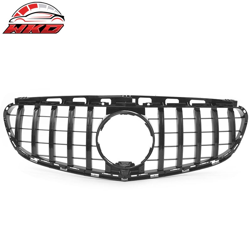 Fits 14-16 Benz W212 E350 E400 E550 GT Style Front Upper Grille Gloss Black ABS