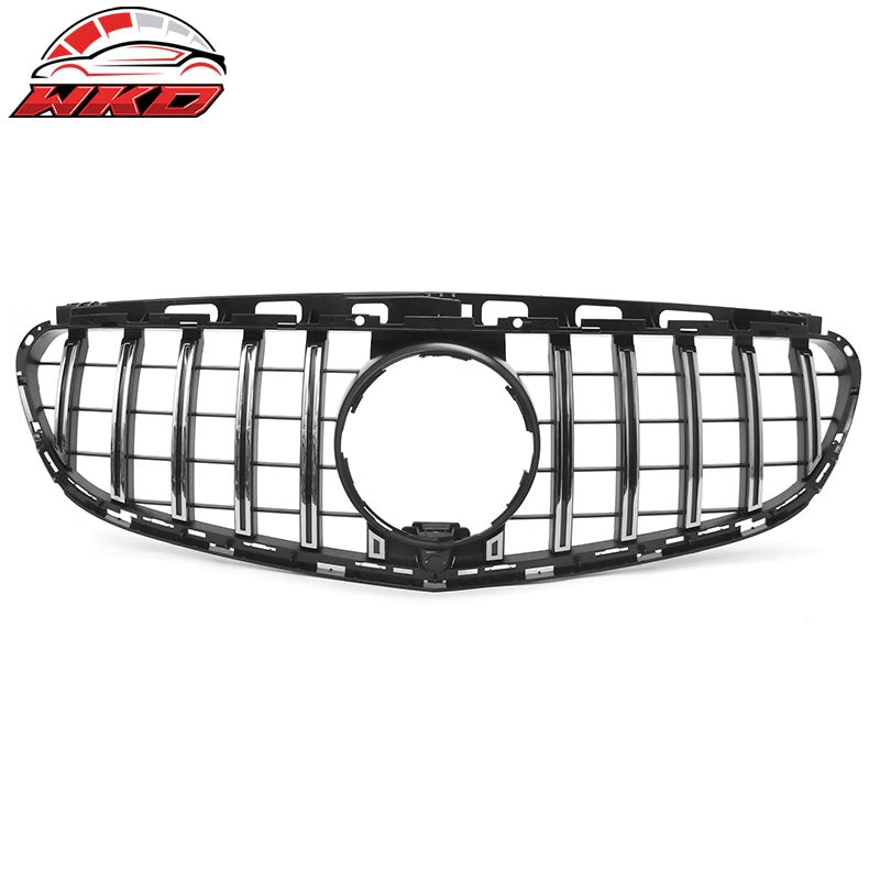 Fits 14-16 Benz W212 E350 E400 E550 GT Style Upper Grille Unpainted & Chrome ABS