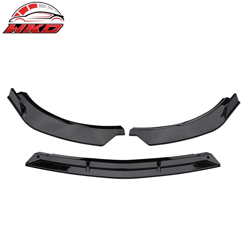 Fits 21-23 Benz W213 E-Class B Style Front Bumper Lip Spoiler PP Gloss Black