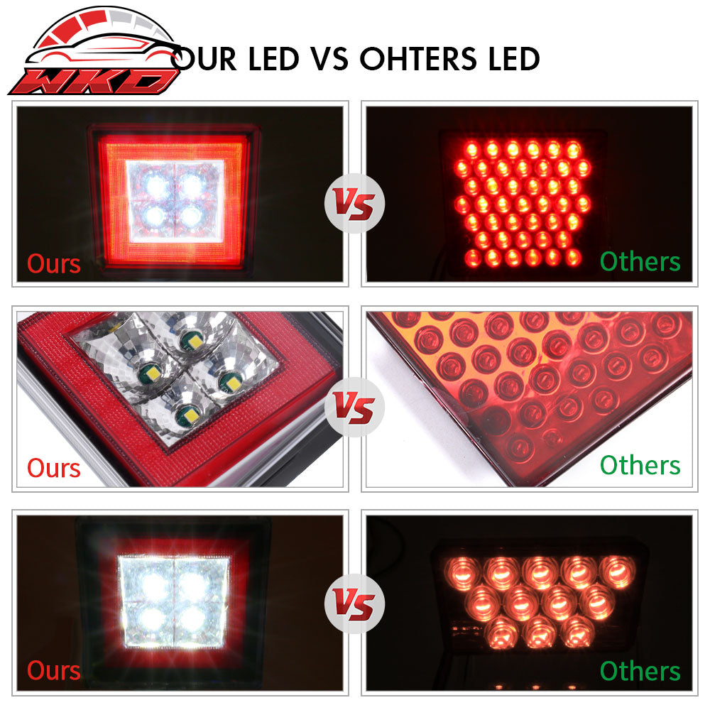 Universal Square Red LED Rear Tail Third 3RD Brake Lights Stop Safety Lamp