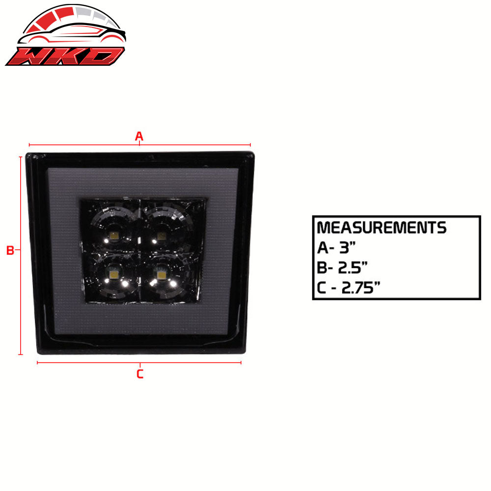 Universal Square Smoke LED Rear Tail Third 3RD Brake Lights Stop Safety Lamp