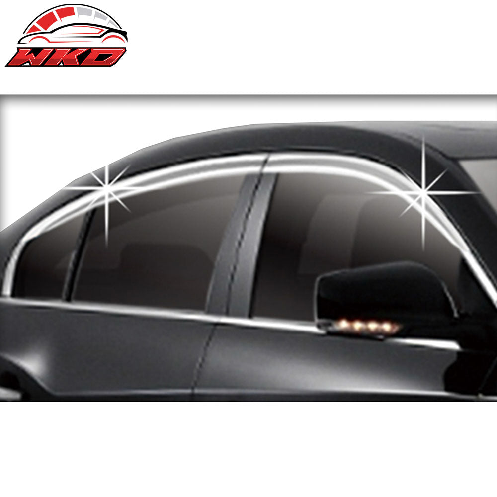 Fits 10-16 Buick LaCrosse 4PCS Window Visors Vent Rain Guards Tape-On ABS Chrome