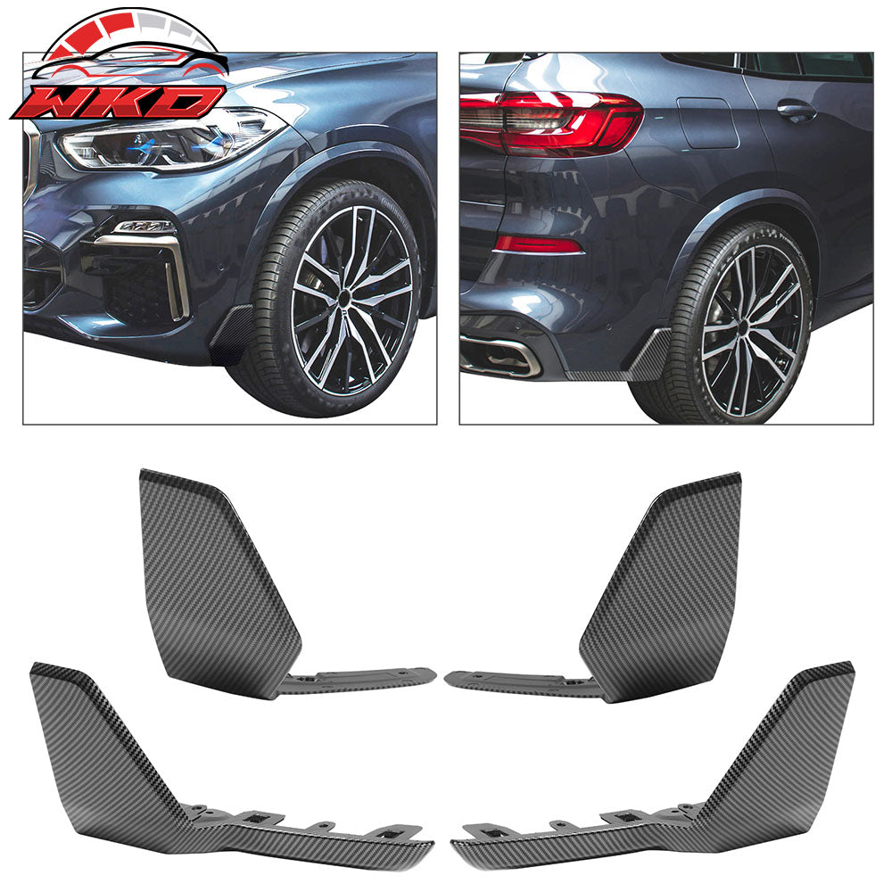 Fits 19-23 BMW G05 X5 MP Style Front + Rear Bumper Aprons ABS Carbon Fiber Print