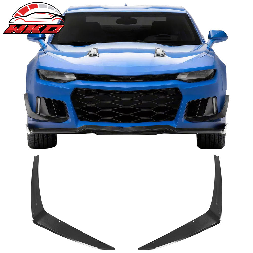 Fits 14-24 Chevrolet Camaro ZL1 Style Front Bumper Side Splitter Canards ABS 2PC