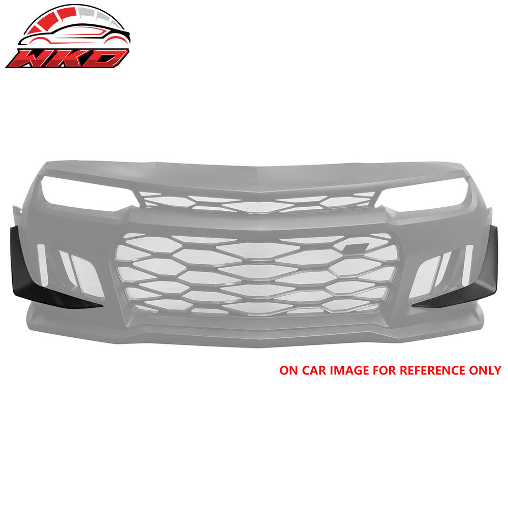 Fits 14-24 Chevrolet Camaro ZL1 Style Front Bumper Side Splitter Canards ABS 2PC