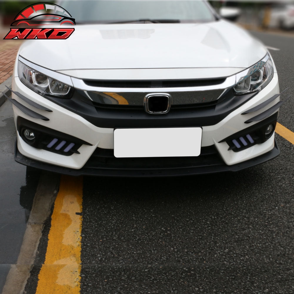 Universal Texture Carbon Fiber V1 A Front Bumper Lip Canards 40CM