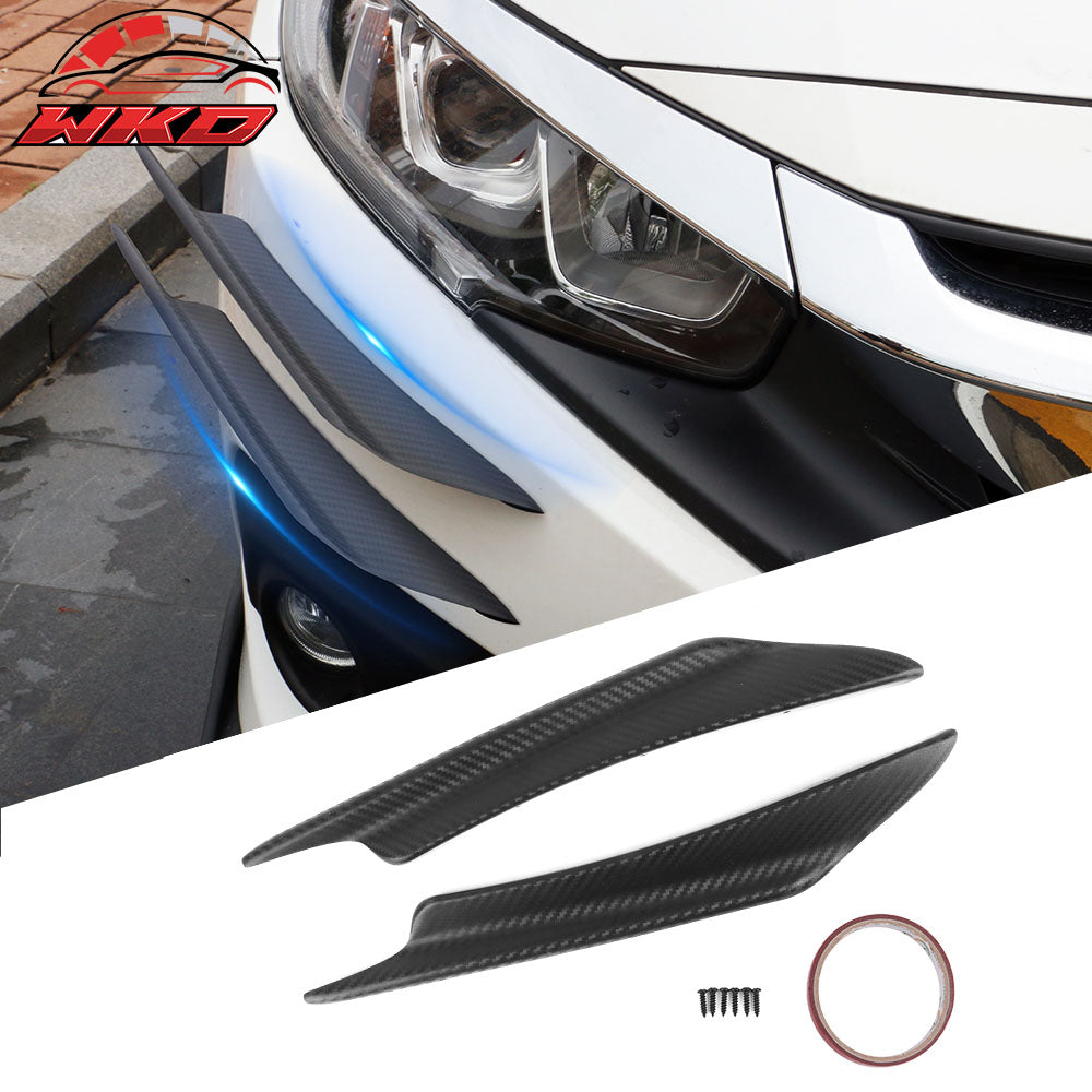 Universal Texture Carbon Fiber V1 A Front Bumper Lip Canards 40CM