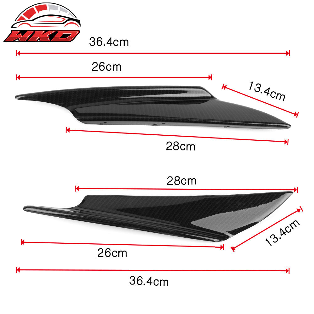 Universal Front Bumper Fin Canards Splitters B Style Carbon Fiber Print 36CM 2Pc