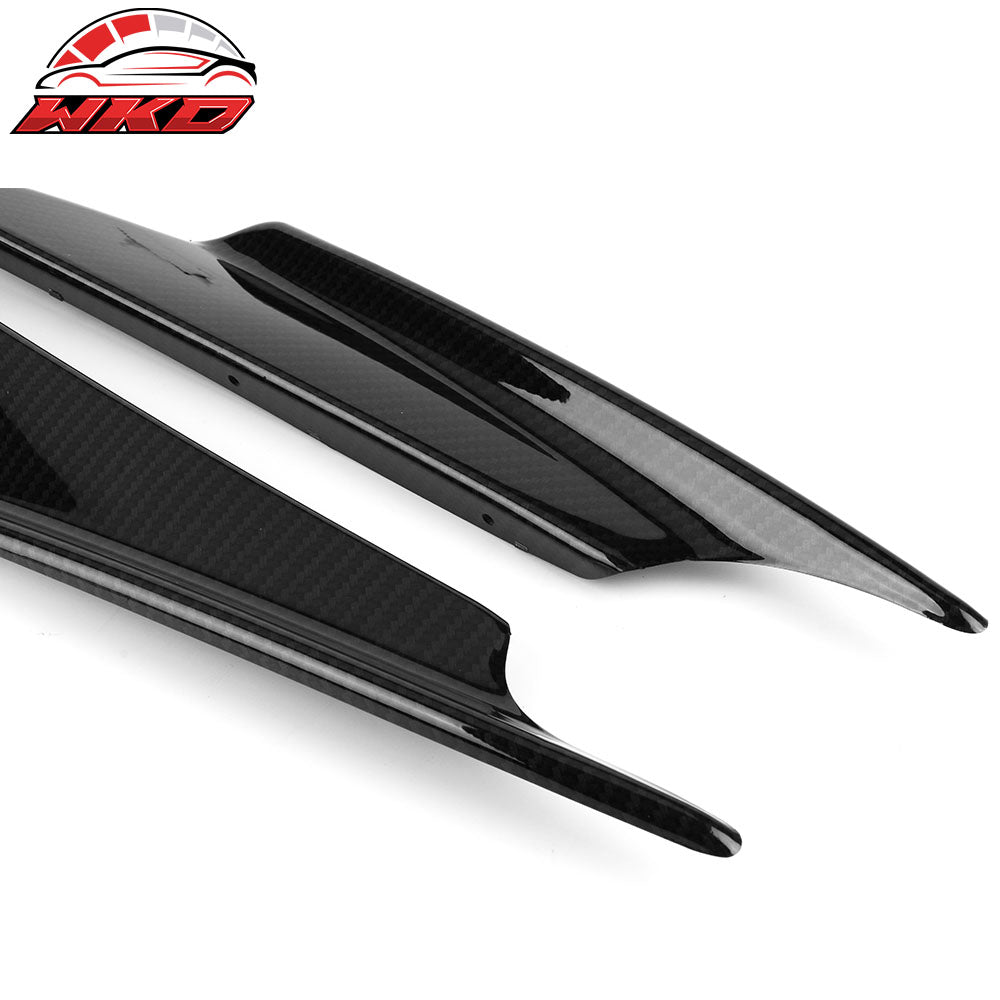 Universal Front Bumper Fin Canards Splitters B Style Carbon Fiber Print 36CM 2Pc
