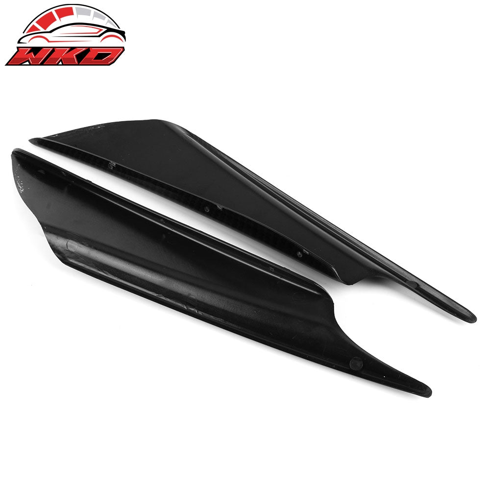 Universal Front Bumper Fin Canards Splitters B Style Carbon Fiber Print 36CM 2Pc