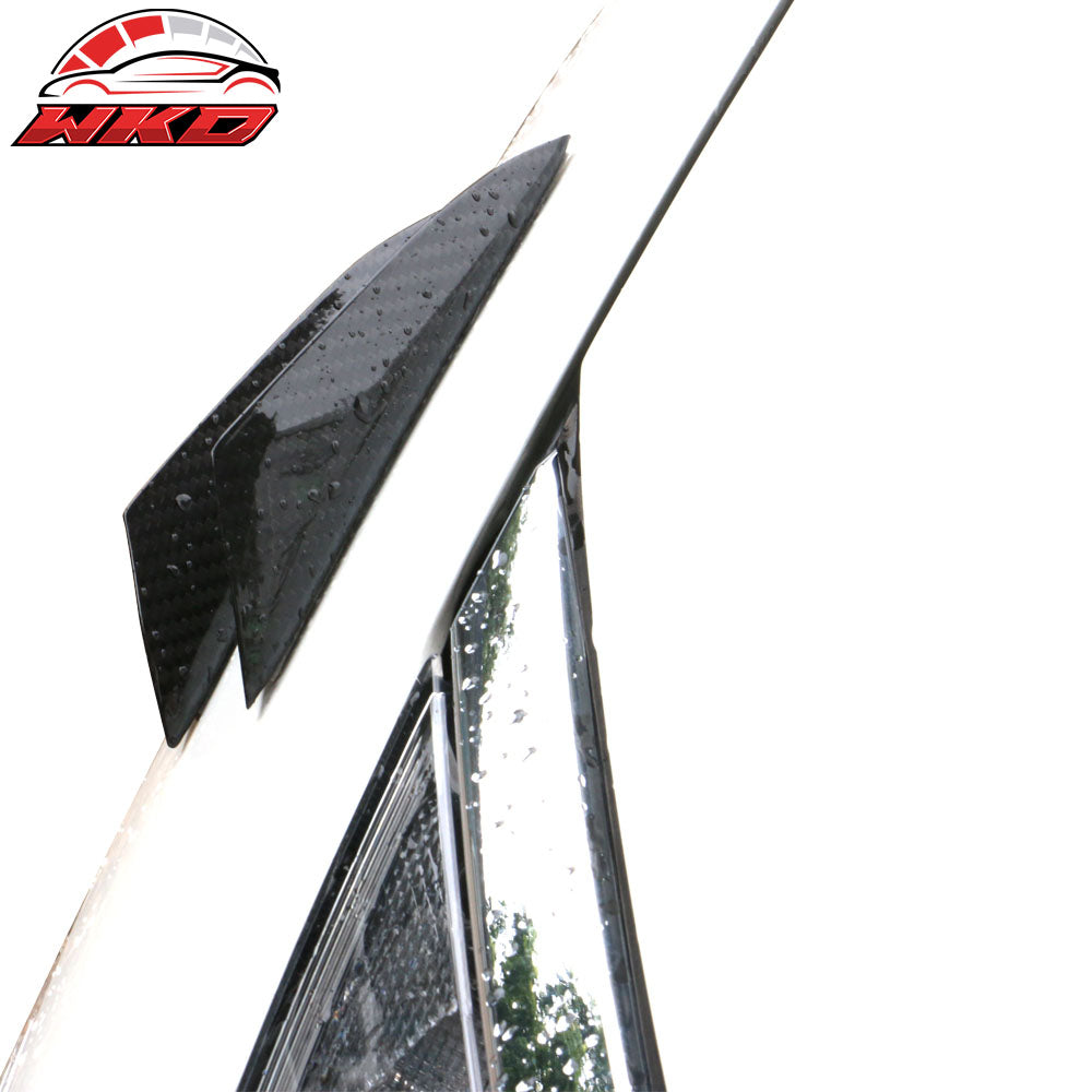 Universal Carbon Fiber Front Bumper Fin Canards Splitters V3 Style 4Pc Set