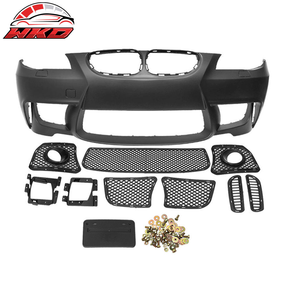 Fits 04-10 BMW E60 5-Series 1M Style Front Bumper Cover Replacement Full Kit PP